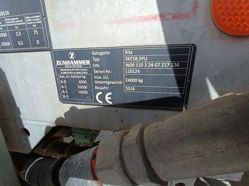 Zunhammer Zunhammer Pumptankwagen SKE 18,5 PUD mit Dreipunkt, 24m Vogelsang Schleppschlauch und 12m Zunhammer Farmland Fix Schleppschuh