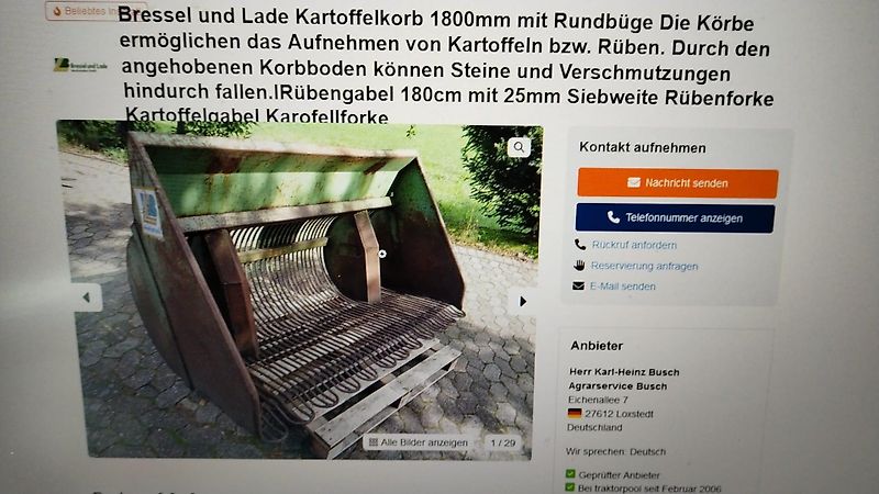 Frost Rübengabel 190cm Arbeitsbreite mit 3Punktanbaubock passend für Schlepperanbau Rübengabel Rübenforke Steinforke Feuerholzgabel Steinforke