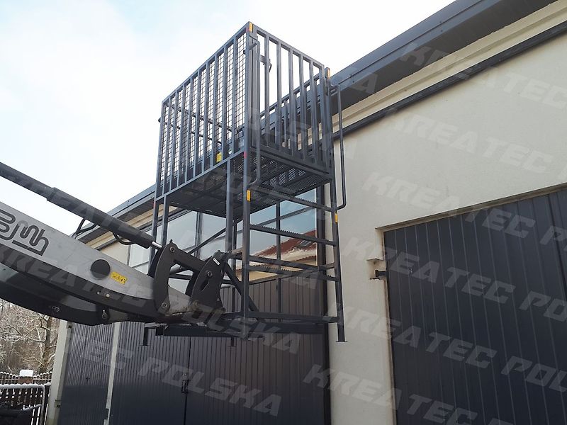 KREATEC Arbeitskorb, Arbeitsbühne mit Riffelblech 2,0 m